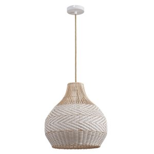 Sanico Goldlux lampa wisząca FUJI 1xE27 naturalna beżowa w stylu boho IP20 - 330437