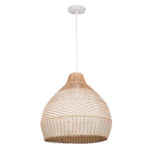 Sanico Goldlux lampa wisząca FUJI XL 1xE27 naturalna beżowa w stylu boho IP20 - 330444