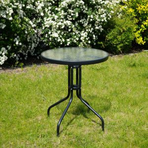 Sanico Goldlux Stolik ogrodowy okrągły KWARC 60cm czarny - 335258