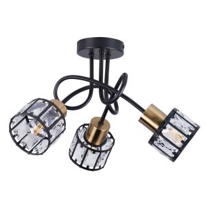 Lampa sufitowa Goldlux ZAHARA 3xE27 czarna - 336781