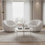 Fotel wypoczynkowy DYNIA tapicerowany PUMPKIN chair Domaison kremowy beżowy - 341358