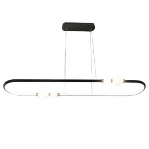 Lampa wisząca PERLA BLACK OVAL Sanico Goldlux LED 42W czarna IP20 - 338235