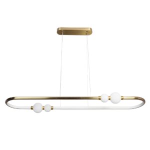 Lampa wisząca PERLA GOLD OVAL Sanico Goldlux LED 42W złota IP20 - 338303